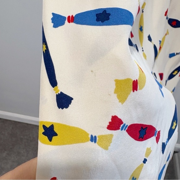 Betsey Johnson Vintage Y2K Candy Print 100% Silk Slip Dress Size 6 Babydoll - Picture 7 of 16